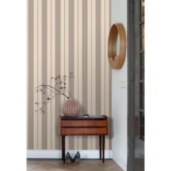ESTAhome behang strepen bruin en beige - 50 x 900 cm