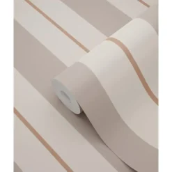 ESTAhome behang strepen bruin en beige - 50 x 900 cm