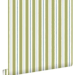 ESTAhome behang strepen groen en blauw - 50 x 900 cm