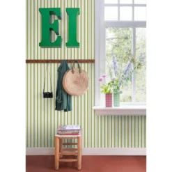 ESTAhome behang strepen groen en blauw - 50 x 900 cm