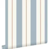 ESTAhome behang strepen vergrijsd blauw - 53 x 1005 cm