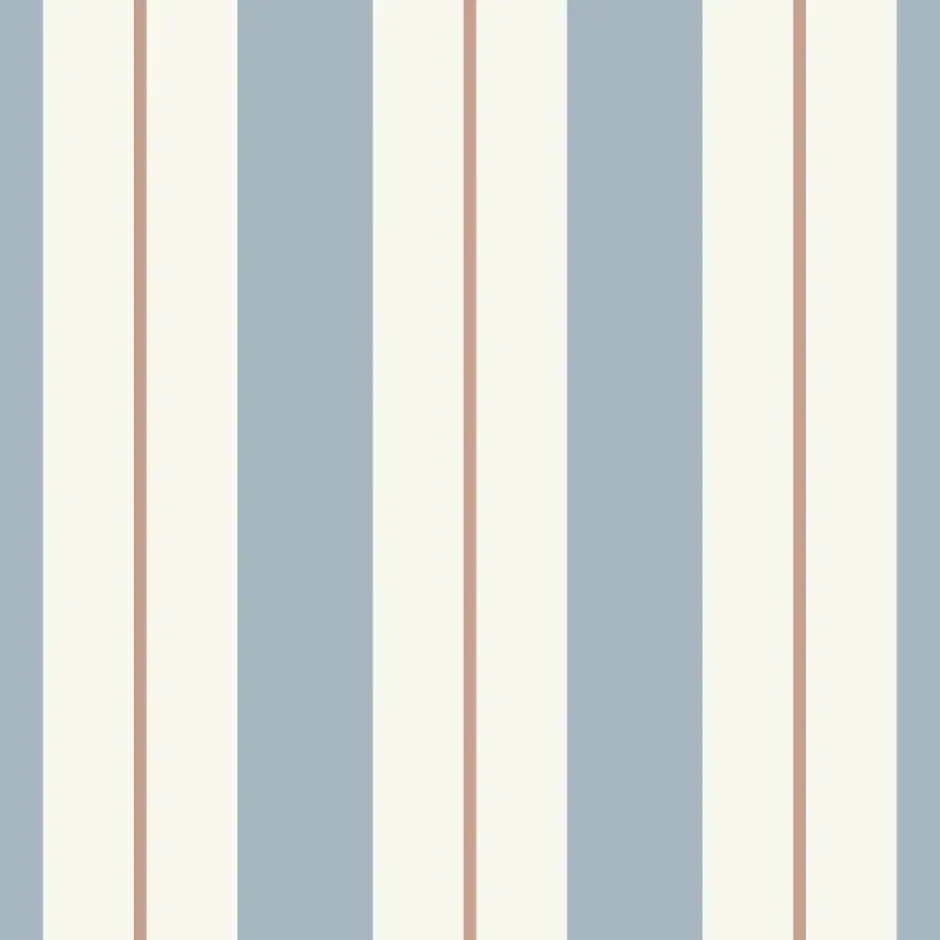 ESTAhome behang strepen vergrijsd blauw - 53 x 1005 cm