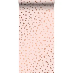 ESTAhome behang - terrazzo - zacht roze en roségoud - 0.53 x 10.05 m