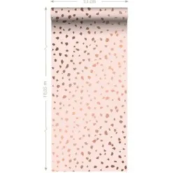 ESTAhome behang - terrazzo - zacht roze en roségoud - 0.53 x 10.05 m