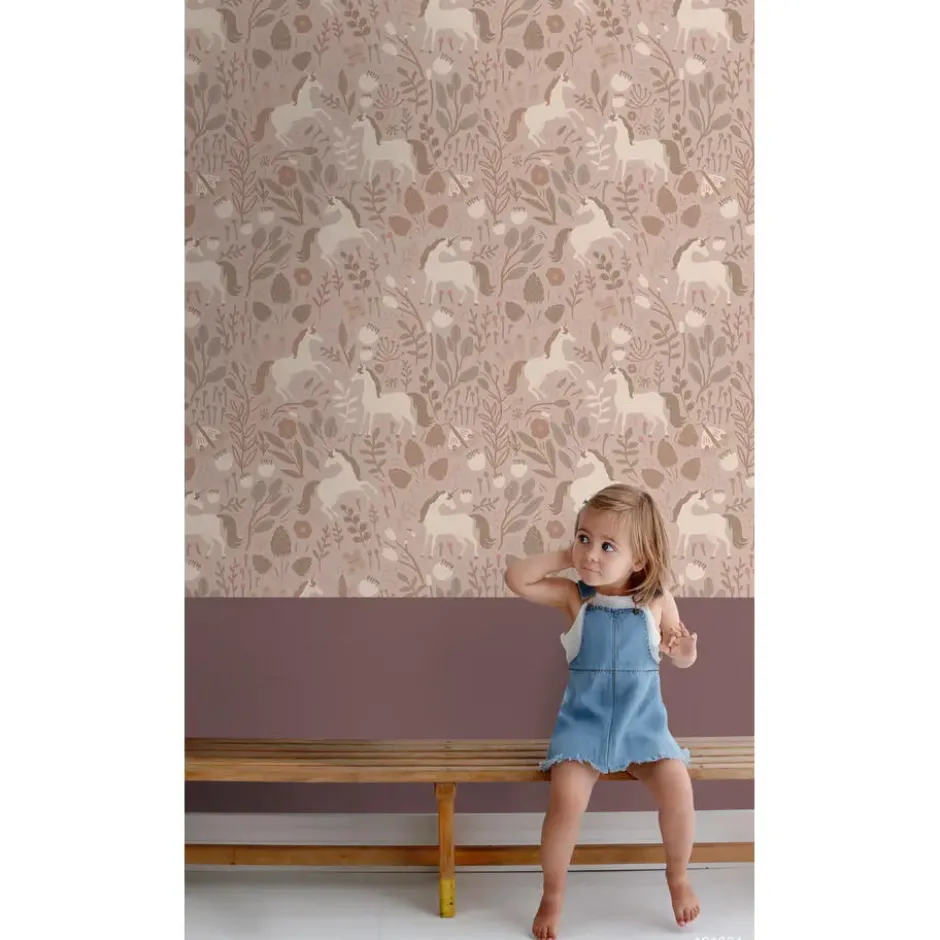 ESTAhome behang unicorns oudroze - 53 x 1005 cm