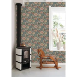 ESTAhome behang vintage bloemen vergrijsd blauw - 53 x 1005 cm