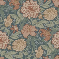 ESTAhome behang vintage bloemen vergrijsd blauw - 53 x 1005 cm