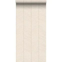 ESTAhome behang visgraat-motief zandkleurig en beige - 53 x 1005 cm