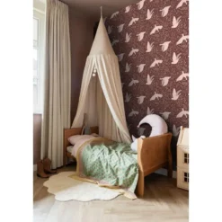 ESTAhome behang zwanen bordeaux rood - 50 x 900 cm