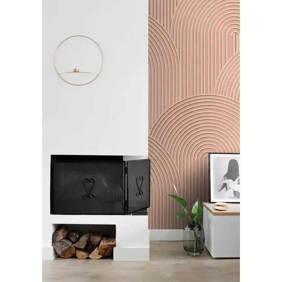 ESTAhome fotobehang 3D-motief terracotta roze - 250 x 279 cm