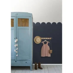 ESTAhome fotobehang lambrisering donkerblauw - 100 x 279 cm