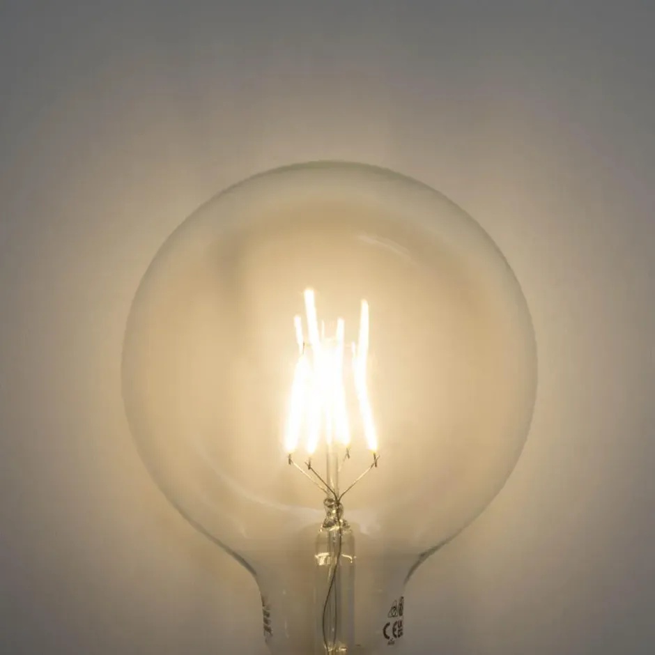 E27 3-staps dimbaar LED spiraal filament G125 4W 450 lm 3000K