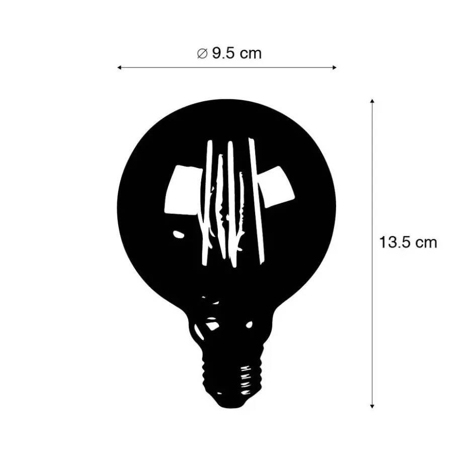 E27 3-staps dimbare LED lamp G95 smoke glas 5W 380 lm 2200K