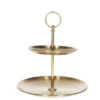 Etagere - goud - 2-laags - metaal - D14 x 20 cm - serveerplateau