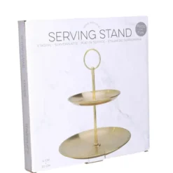 Etagere - goud - 2-laags - metaal - D14 x 20 cm - serveerplateau