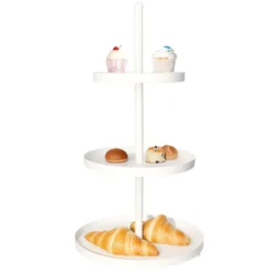 Etagere - wit - metaal - 3-laags - 25 x 35 cm - hapjes/high tea