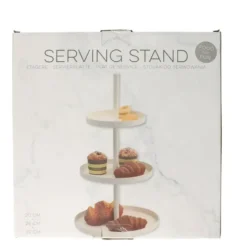 Etagere - wit - metaal - 3-laags - 25 x 35 cm - hapjes/high tea