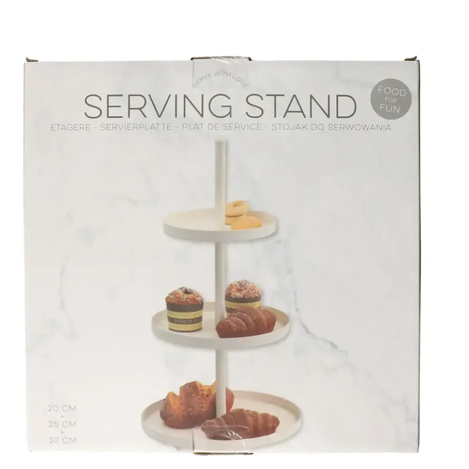 Etagere - wit - metaal - 3-laags - 25 x 35 cm - hapjes/high tea