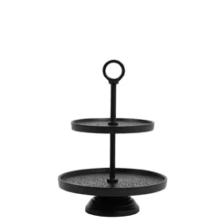 Etagère Lutek - Zwart - 2 Laags