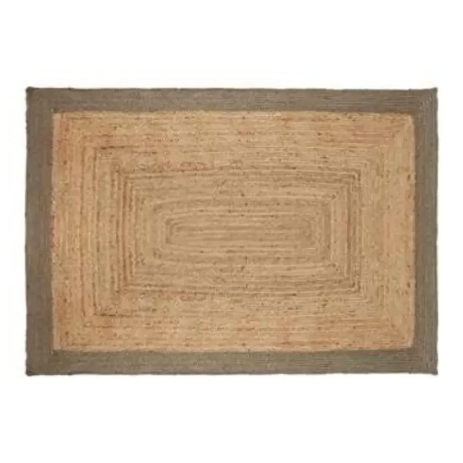 Eva Interieur Vloerkleed Jute - Naturel/Groen - 190x290