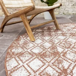 Eva Interior Buitenkleed Rond Frost - Roest - dubbelzijdig 200cm
