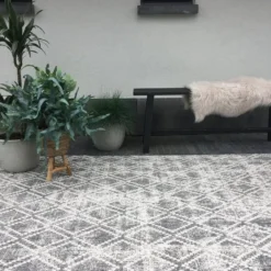 Eva Interior Buiten vloerkleed - Frost - Grijs/Wit- 160x230 cm