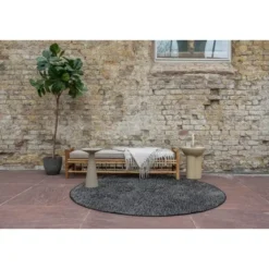 EVA Interior rond buitenkleed Dahl zwart - 200 x 200 cm