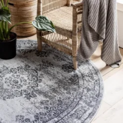 EVA Interior rond vintage Vloerkleed Bloom Grijs - 235 x 235 cm