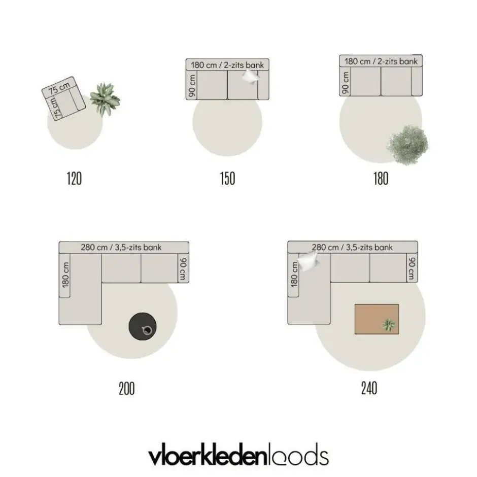 EVA Interior rond vintage Vloerkleed Bloom Grijs - 235 x 235 cm