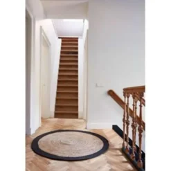 EVA Interior Vloerkleed Jute Rond - Naturel/Antraciet - 160 Ø