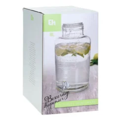 Excellent Houseware Drank dispenser/limonadetap - glas - 8 Liter