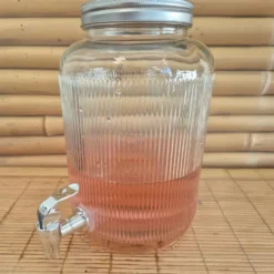 Excellent Houseware Drankdispenser/limonadetap met tapkraan - 4 L - glas