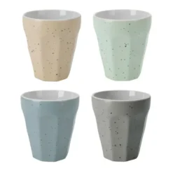 Excellent Houseware Thee/koffie mokken - 4x - porselein - 250 ml
