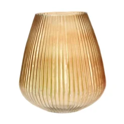 Excellent Houseware Vaas - glas - amber goud - 25 x 37 cm
