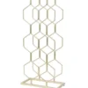 Excellent Houseware Wijnrek - metaal - goud - 8 flessen - 23 x 48 cm