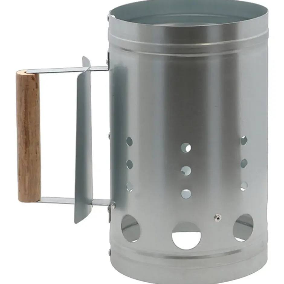 Fancy Flames BBQ/Barbeque kolenstarter - staal/hout - briketten