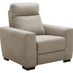 Fauteuil James - lederlook - zilvergrijs
