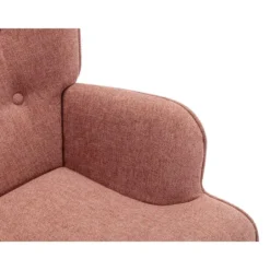 Fauteuil met rechte rugleuning VATELY - 1 plaats - Roze Stof