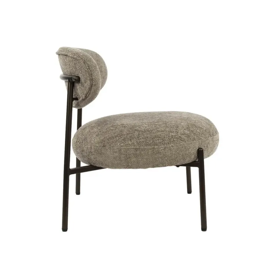 Fauteuil Zand Stof - Zithoogte 41cm - Round