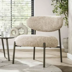 Fauteuil Zand Stof - Zithoogte 41cm - Round