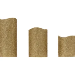 Feeric lights LED stompkaarsen - 3x - goud - glitter