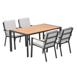 Felini 5-delige tuinset - 4 stoelen / tuintafel - Garden Impressions