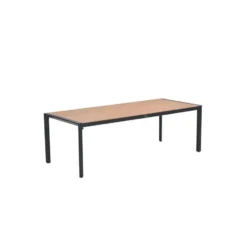 Felini tafel- 220x93 cm - carbon black - light teaklook