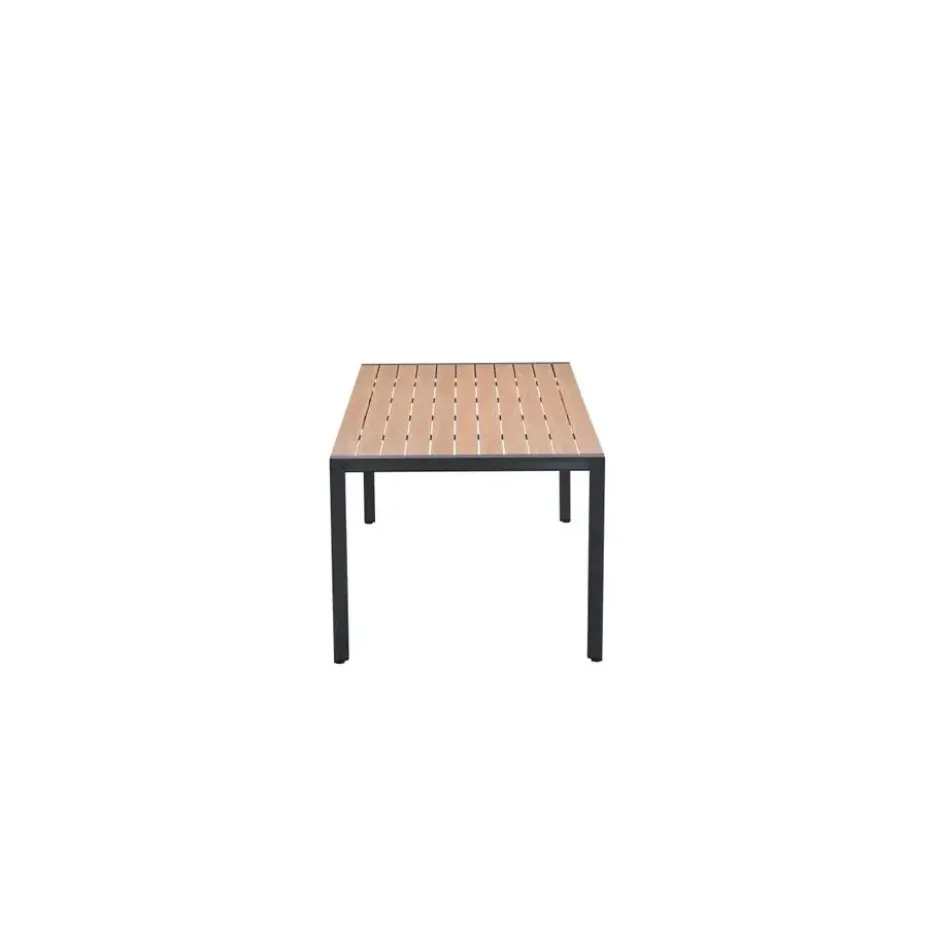 Felini tafel- 220x93 cm - carbon black - light teaklook