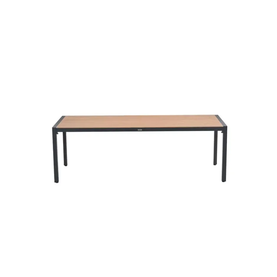 Felini tafel- 220x93 cm - carbon black - light teaklook