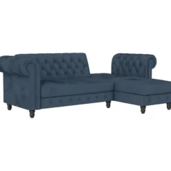Felix - 3-zits slaapbank in blauw fluweel