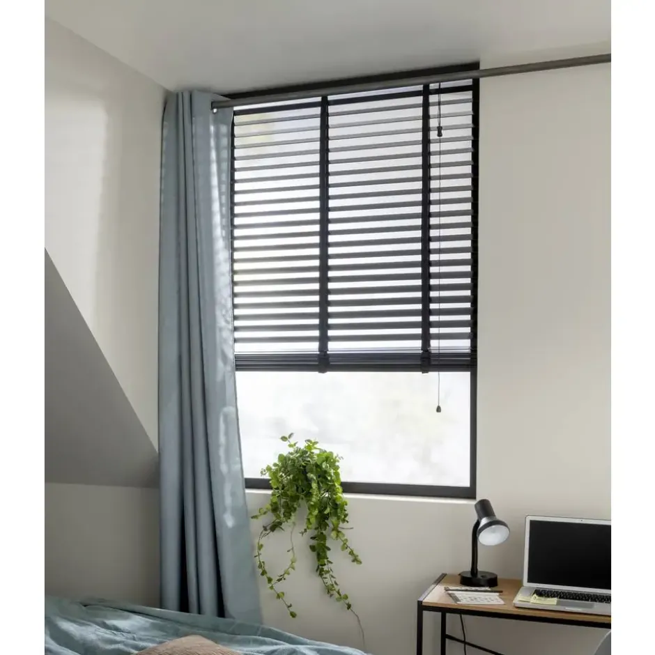 Fenstr jaloezie hout 50 mm zwart - 100x220 cm