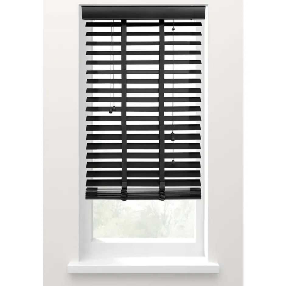 Fenstr jaloezie hout 50 mm zwart - 180x180 cm