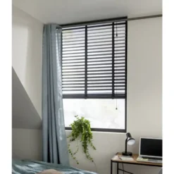 Fenstr jaloezie hout 50 mm zwart - 80x220 cm