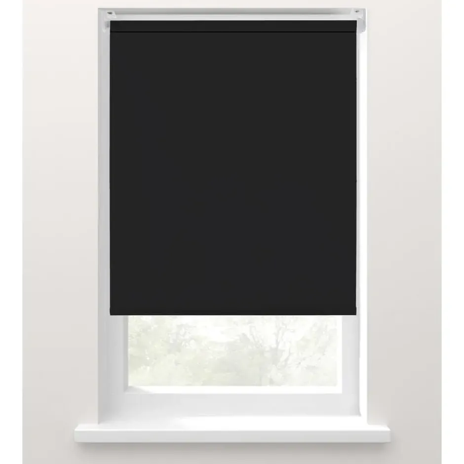Fenstr rolgordijn lichtdoorlatend zwart - 100x190 cm